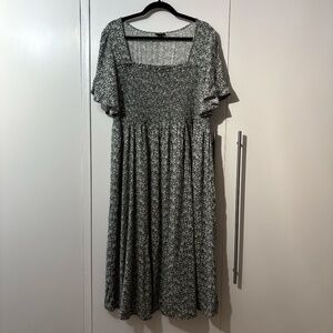 Torrid, Silo Ditsy Dark Forest, A-Line Midi Dress, Plus Size, 2